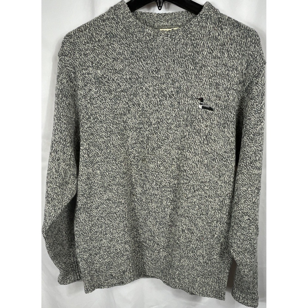 Vintage Winona Knits XL Heathered Wool/Nylon Crewneck Pullover Loon Sweater